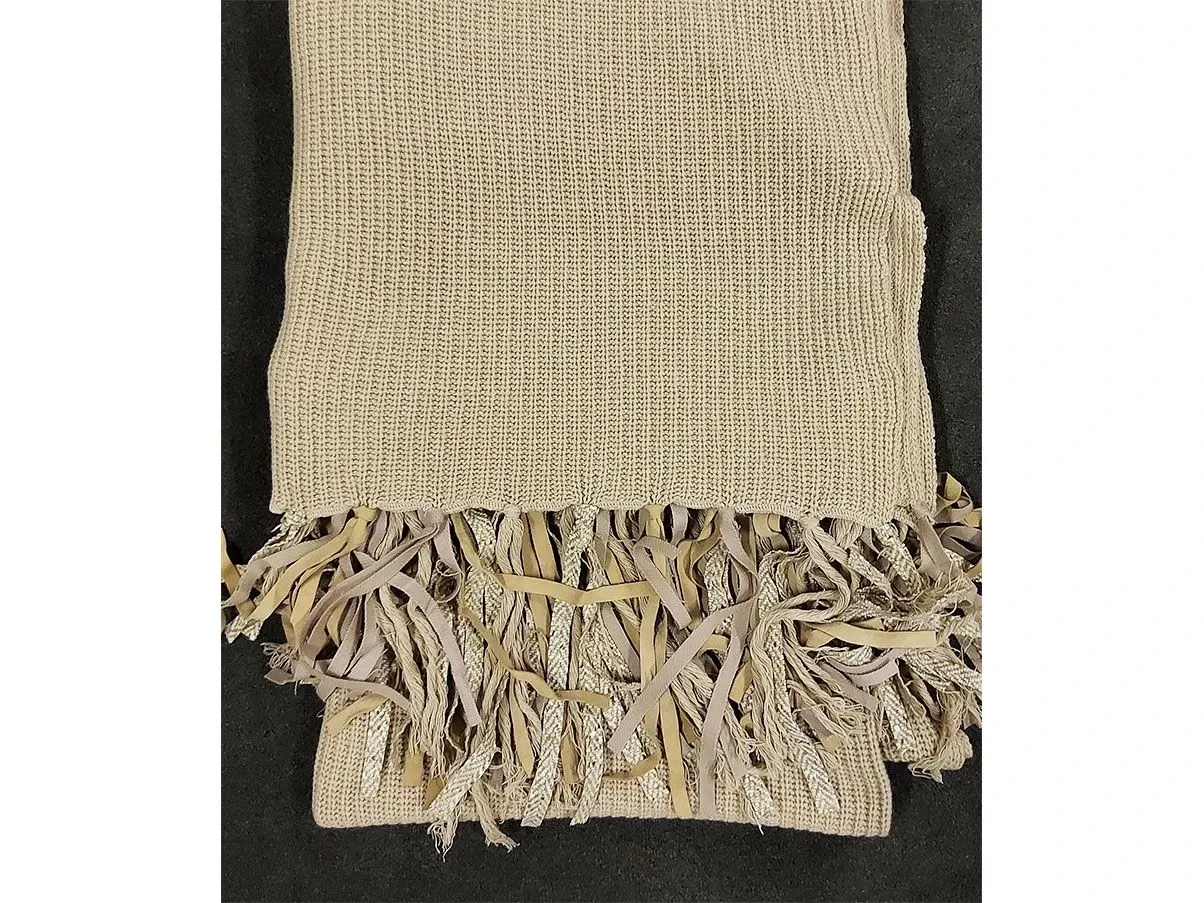 Maxiplaid Vintage con frange (beige), Ivano Redaelli 1