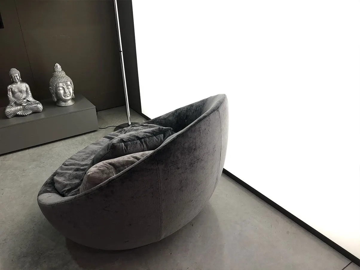 Lacoon swivel armchair in velvet (anthracite) 3