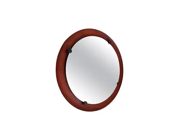 Specchio vintage ovale con cornice in legno 