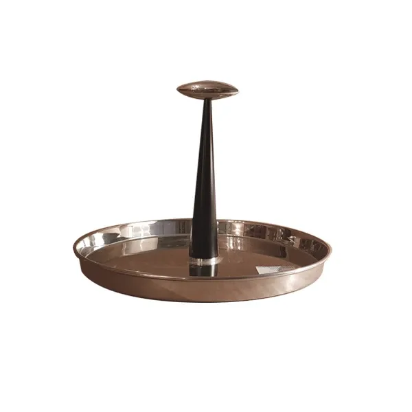 Round tray Frogvass glass holder in steel, Alessi image