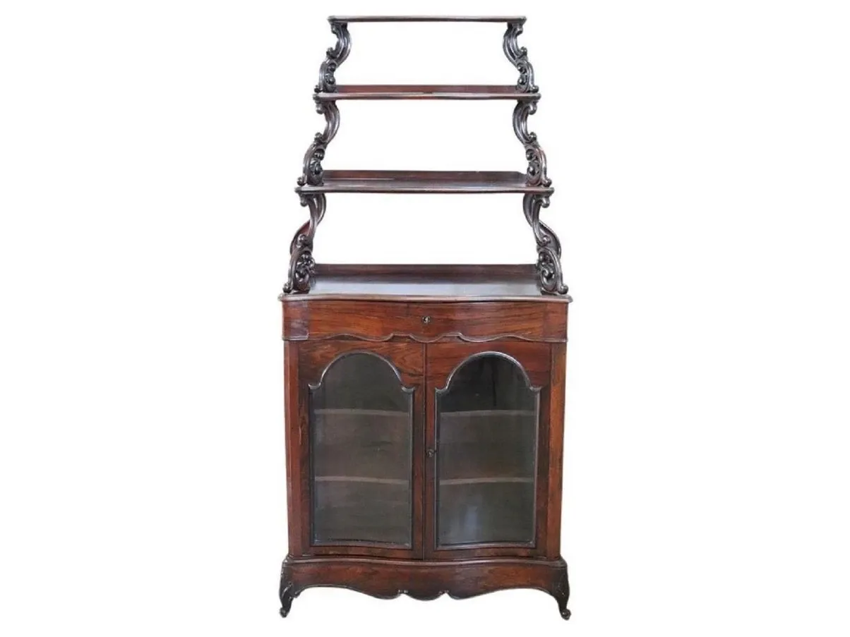 Antique vintage mahogany display cabinet, image