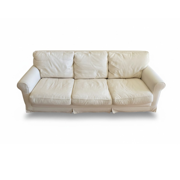 Divano 3 posti in tessuto bianco  image