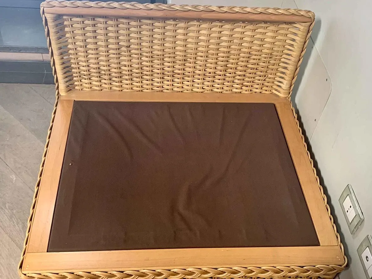 Vintage Modulares Sofa aus Rattan und Stoff (80er Jahre) 