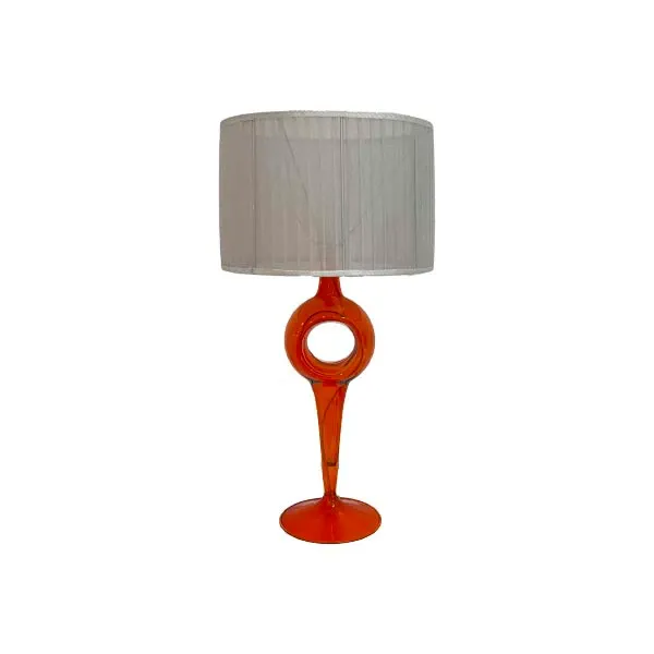 Image of Lampada da tavolo vintage in vetro arancione (anni '70),