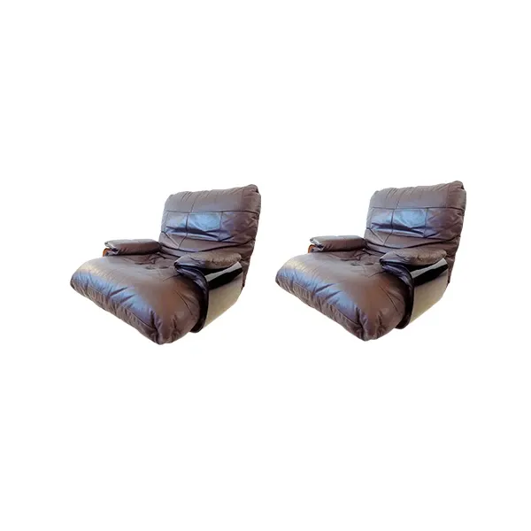2er Set Sessel Marsala aus Leder (Braun) 7