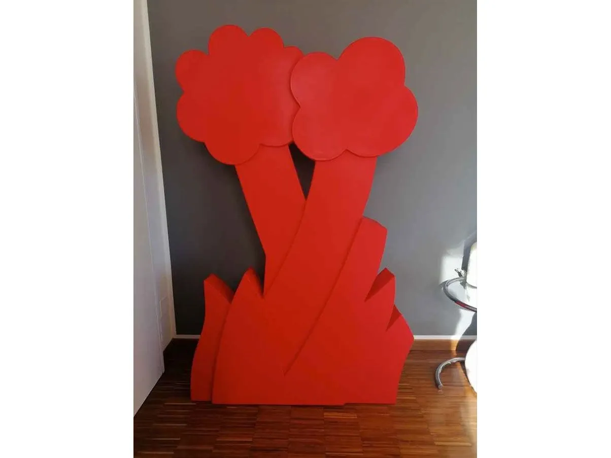 Scultura Myflower di Flavio Lucchini polietilene (rosso) 3