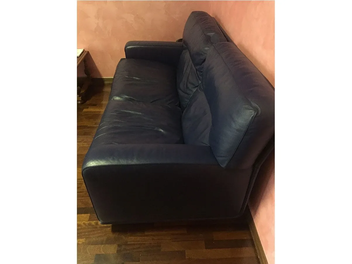 2-seater sofa set Salomè leather (blue), Poltrona Frau 1
