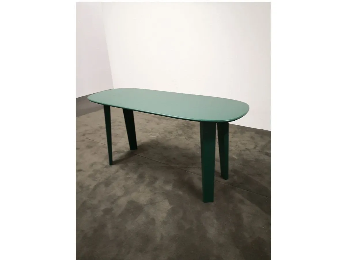 Herve' console matt lacquered wood (green), Ivano Redaelli 