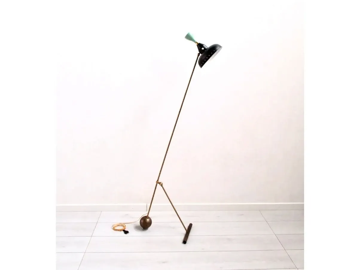 Lampada da terra vintage in ottone (anni '50),  1