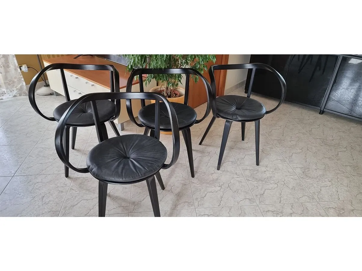 Set of 4 Pretzel chairs by G.Nelson in wood (black) 1