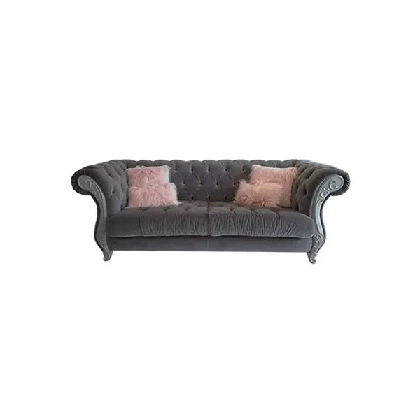 Gabriel 3-seater sofa in velvet (gray), CorteZari 1