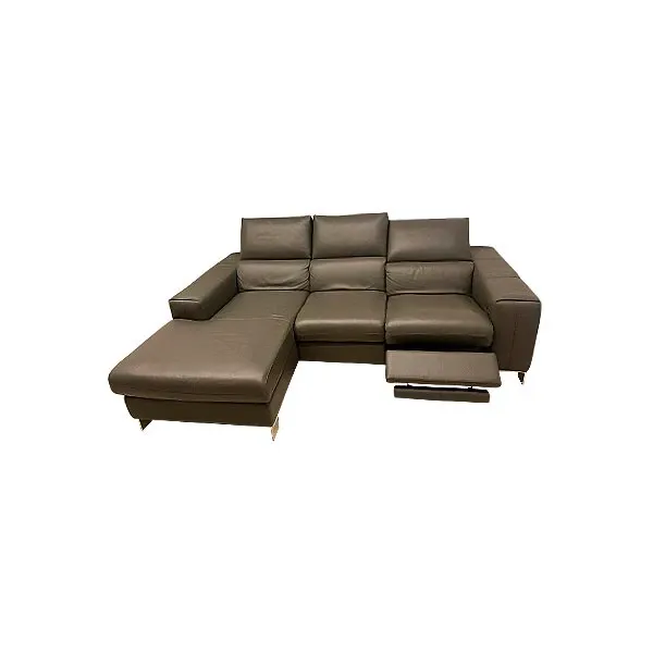 Papillon 3-seater sofa in leather (gray), Nicoline Italia image