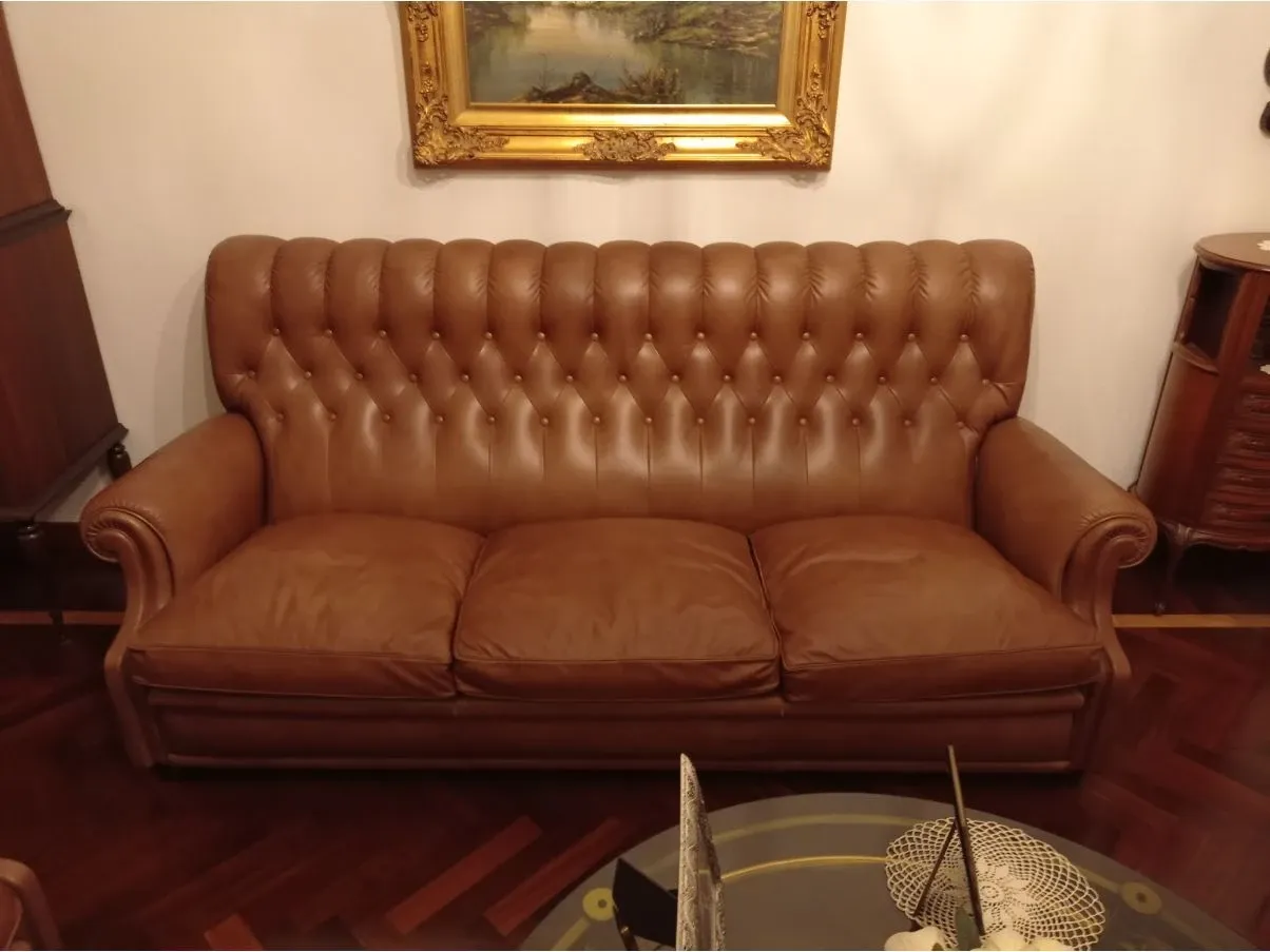  Divano 3 posti in pelle vintage (anni '70), Poltrona Frau 1