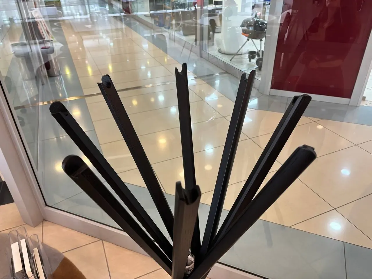 Black Wooden Sciangai Coat Rack Front