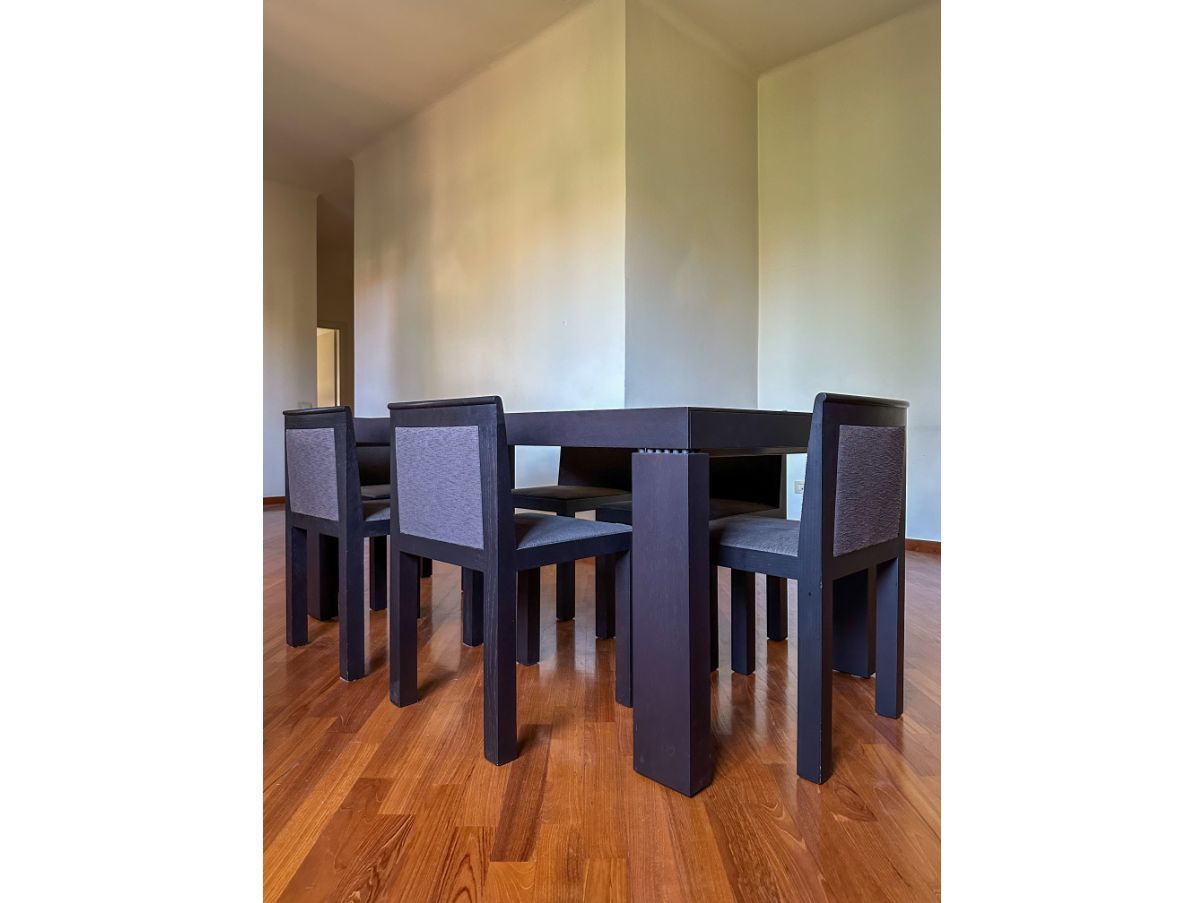 Set of 6 Teatro chairs in wenge wood and fabric, Molteni&C  Front