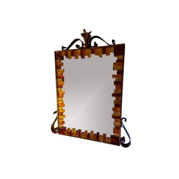 Specchio in vetro Murano e ferro forgiato (oro), Longobard image