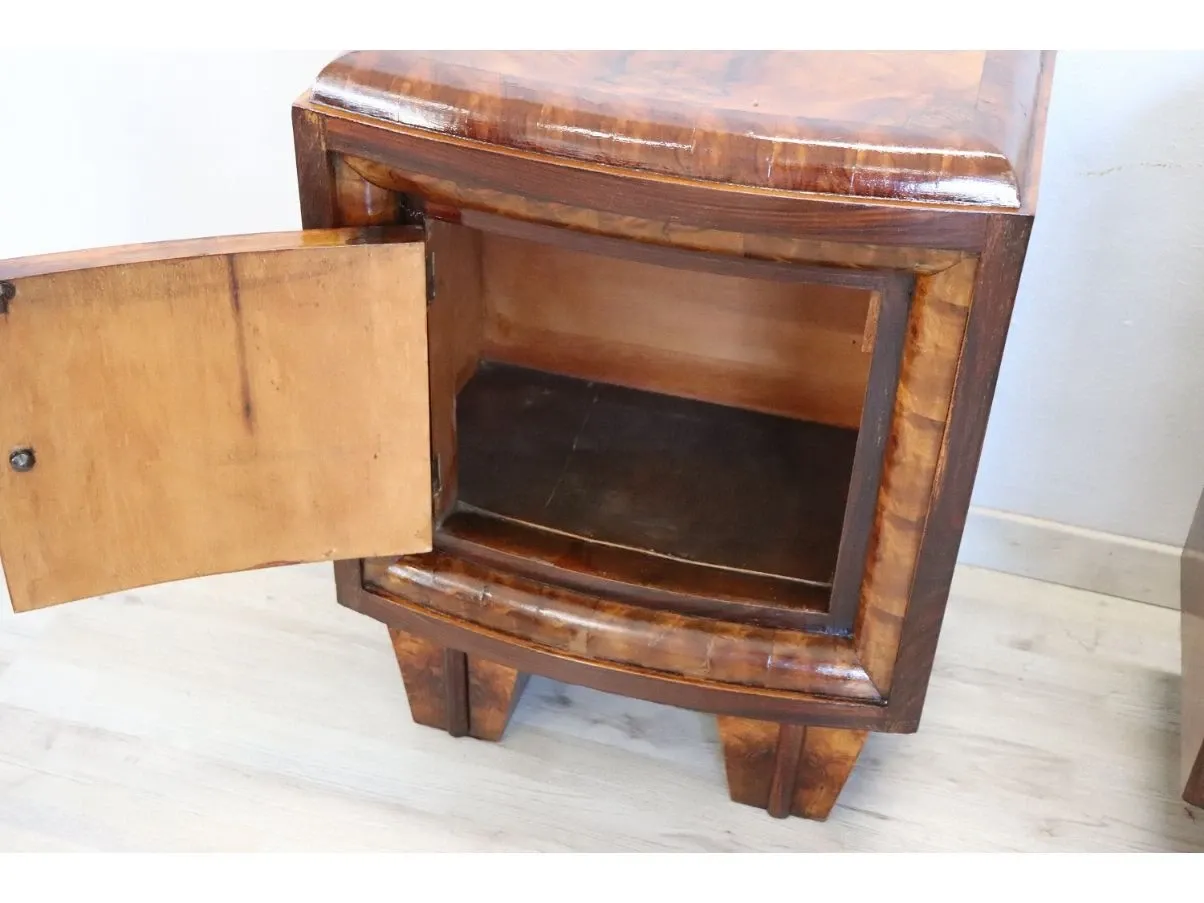 Set of 2 vintage wooden bedside tables 3