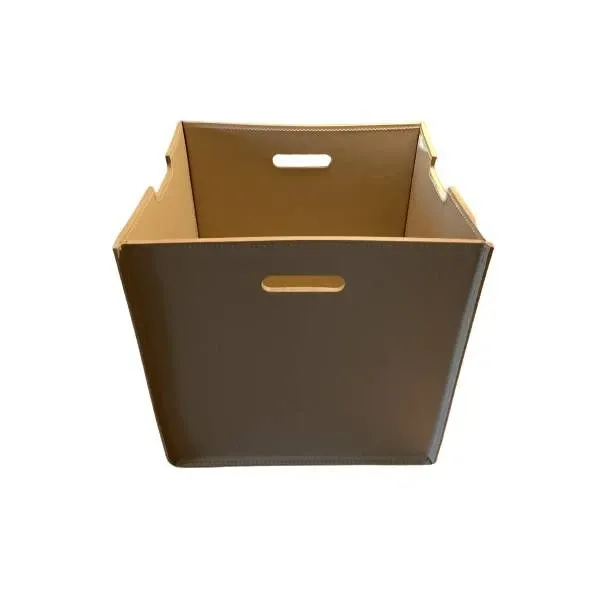 Container box in brown leather, Flexform image