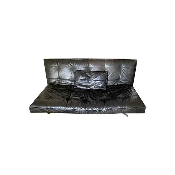 3 seater convertible sofa bed in leather, Gan image