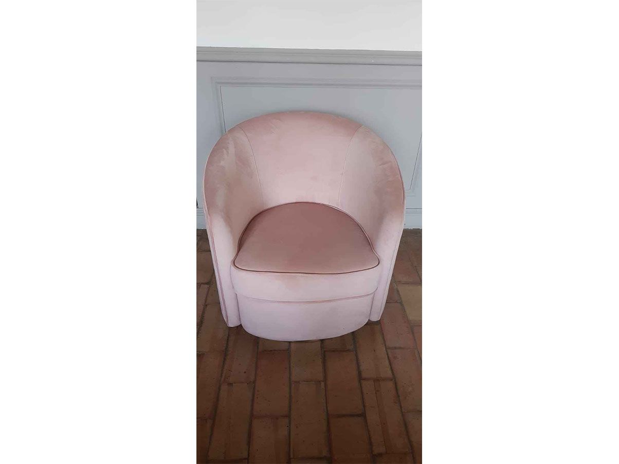 Swivel armchair in velvet (pink), Ethnicraft