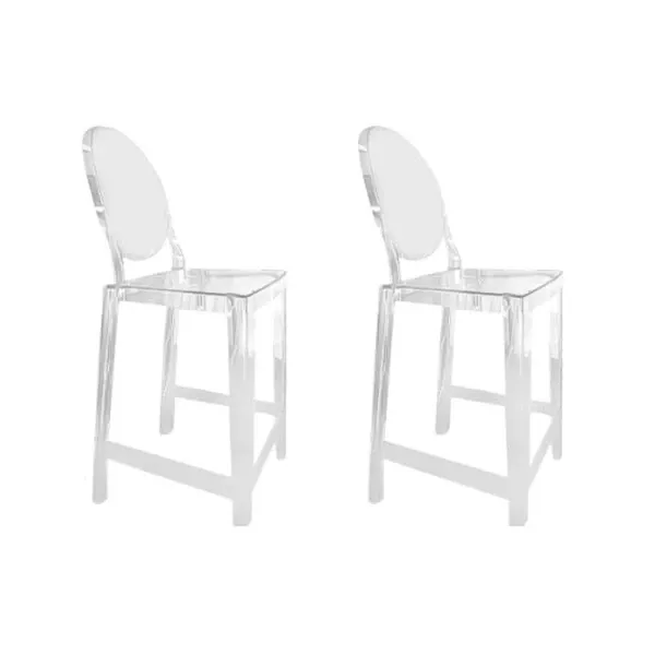 Set of 2 stools One More polycarbonate (transparent), Kartell image