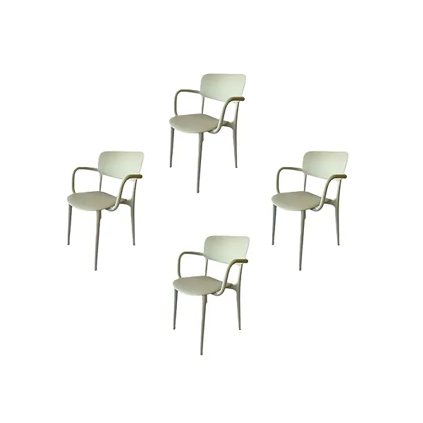 Set 4 sedie Liberty con braccioli (beige) 1