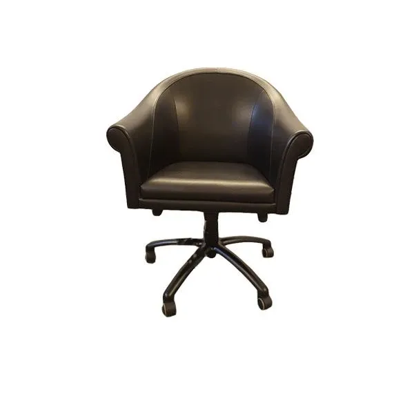 Sinan swivel leather armchair (black), Poltrona Frau image