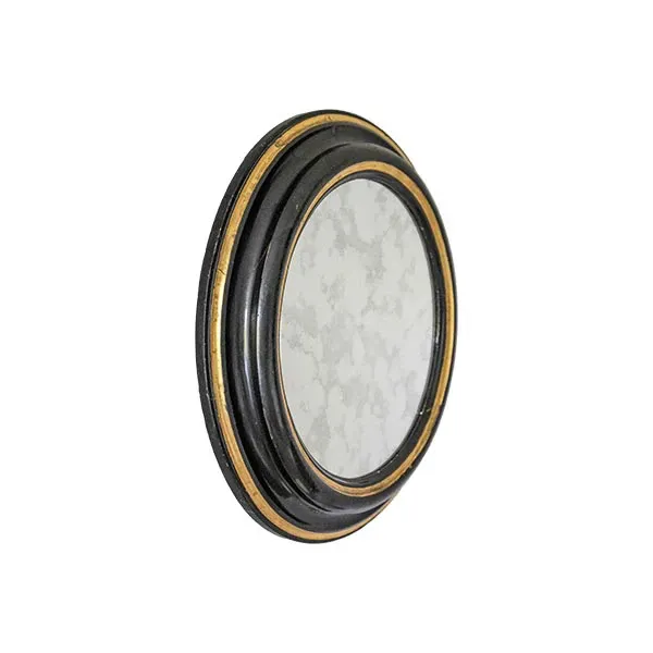 Vintage Art Decò round mirror in lacquered wood (1940s) image