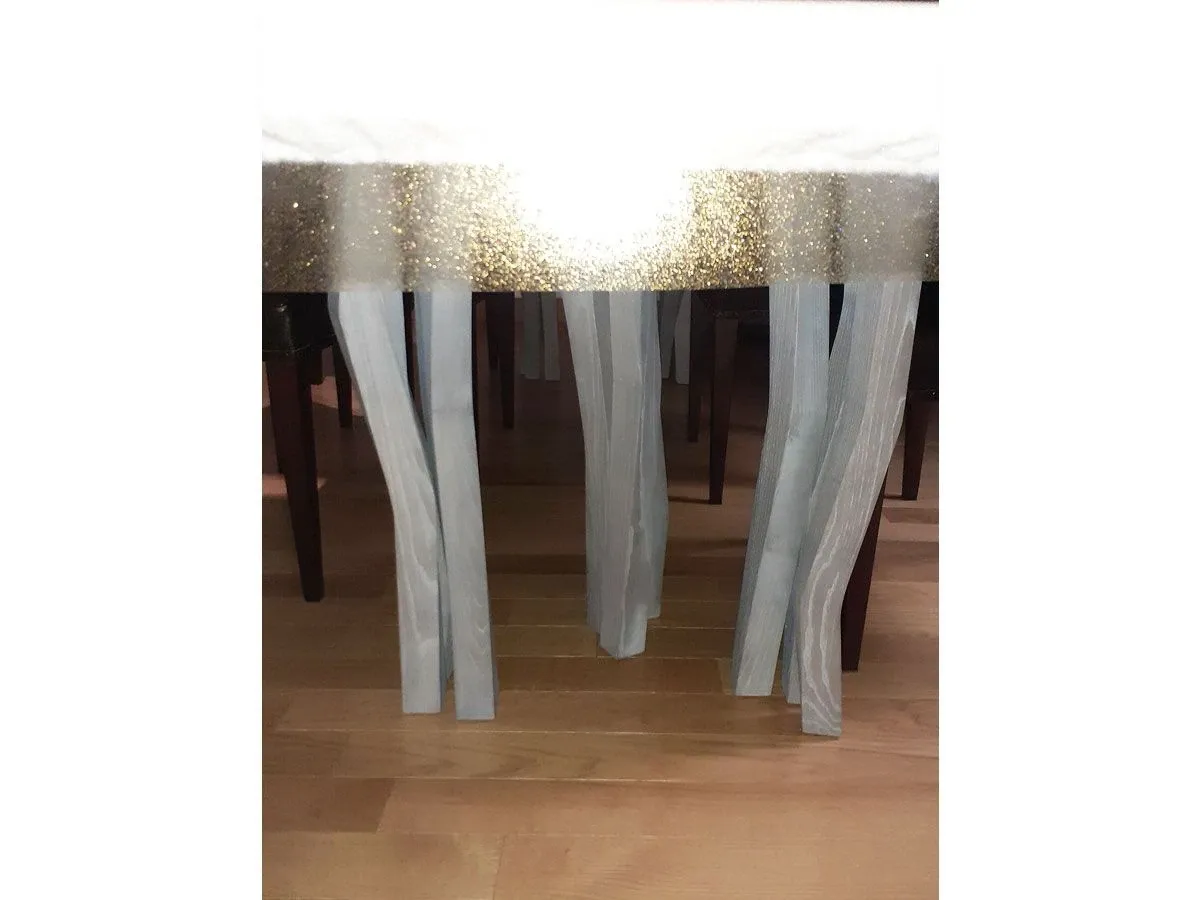Tavolo rettangolare Jil in pelle con gambe irregolari 3