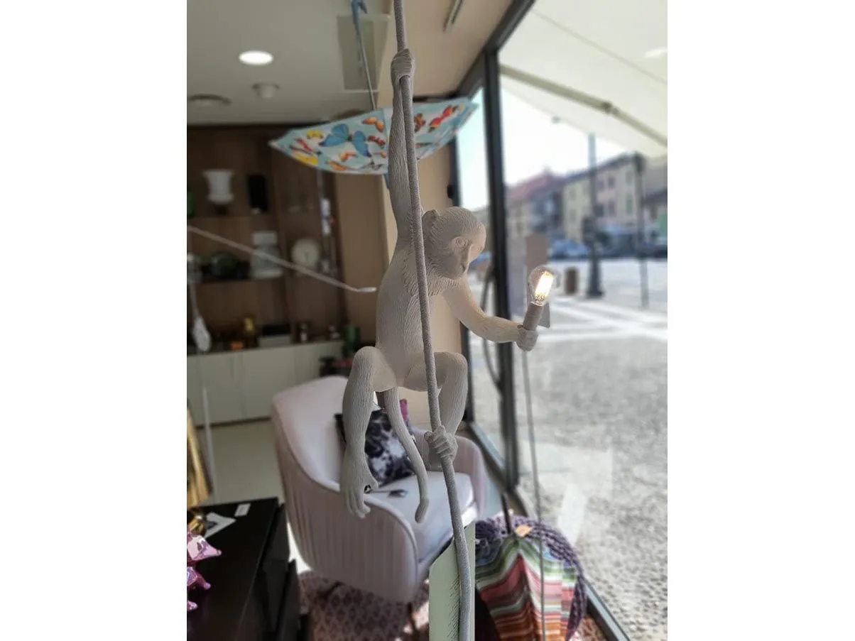 Lampada a sospensione Monkey Lamp resina (bianco) 2