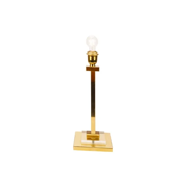 Vintage Brass and Lucite Table Lamp (1980s), image