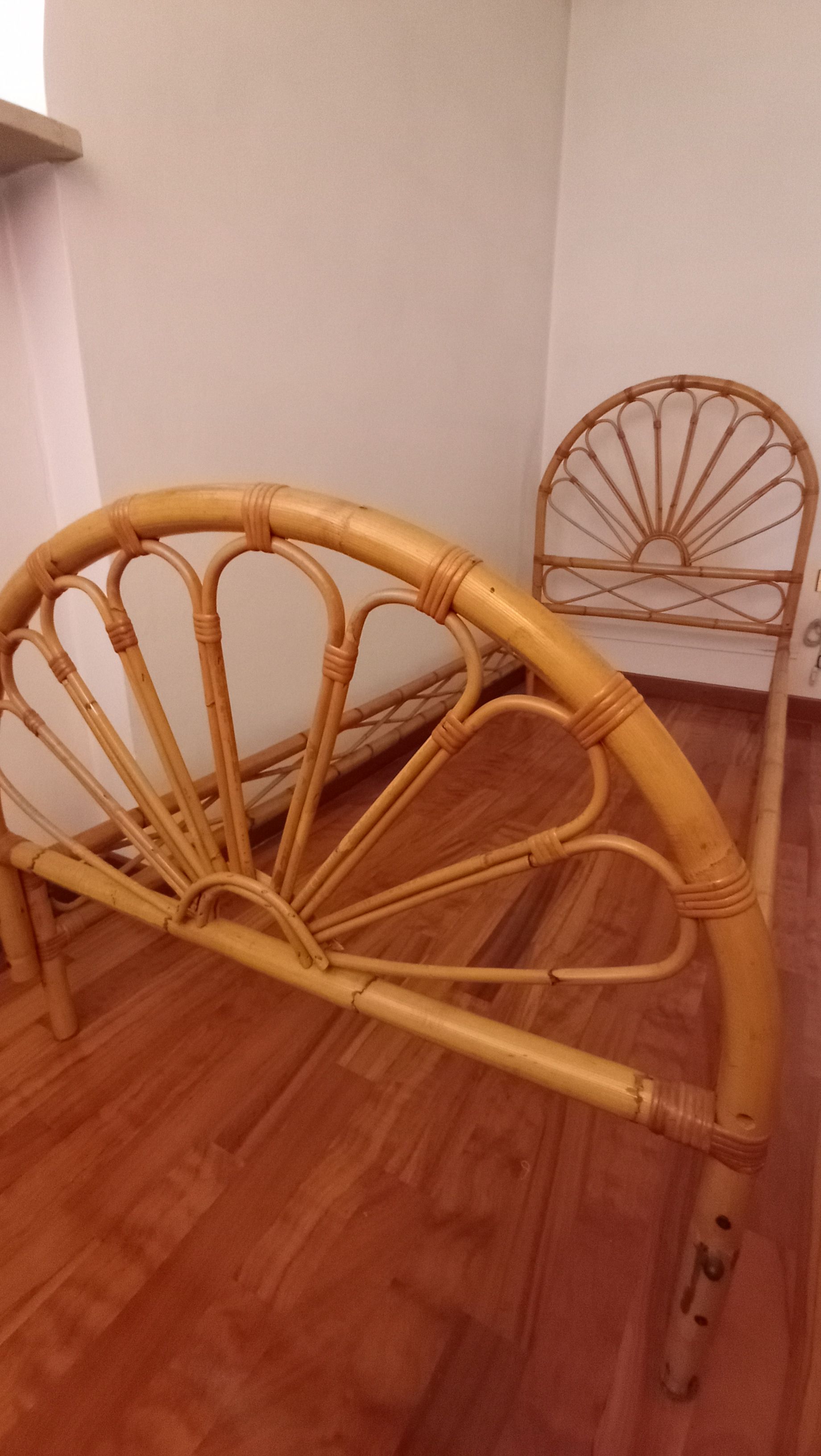 Struttura letto singolo in bambù e vimini (anni '70) Main