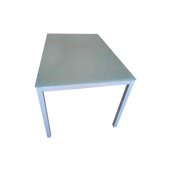 Tavolo rettangolare in vetro e alluminio Mago, Bontempi image