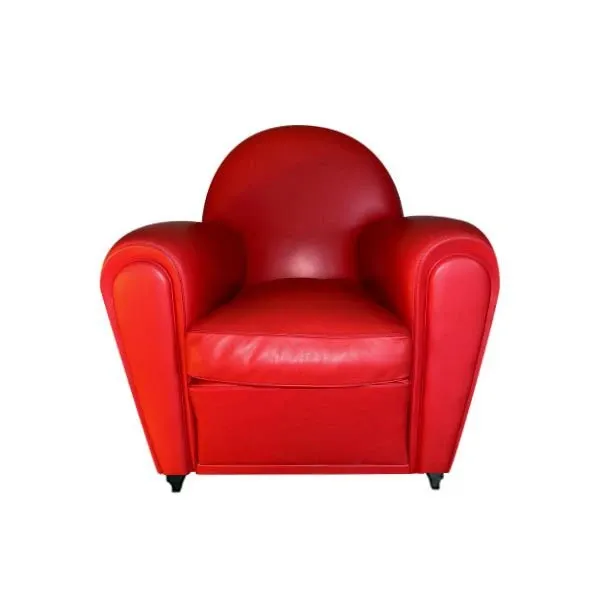 Poltrona Vanity Fair in pelle rossa 