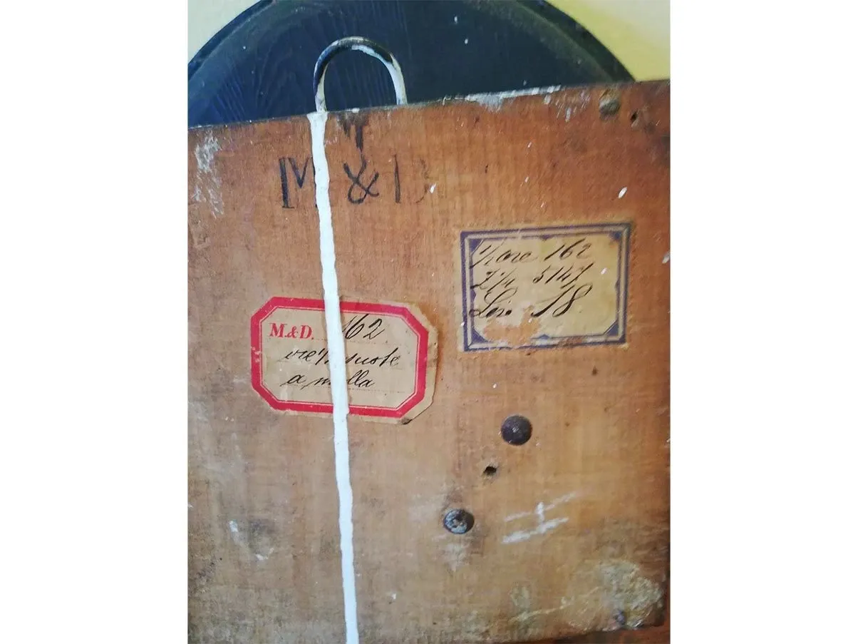 Orologio a pendolo antico in legno massello verniciato (nero), 6