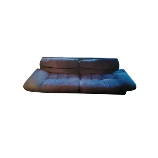 Milano 3 seater leather sofa (blue), Baxter image