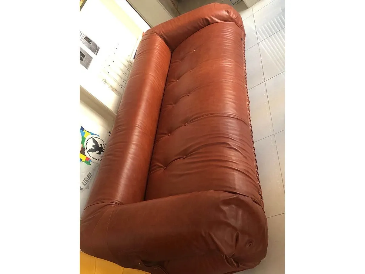 Divano Anfibio trasformabile in pelle (marrone) 2