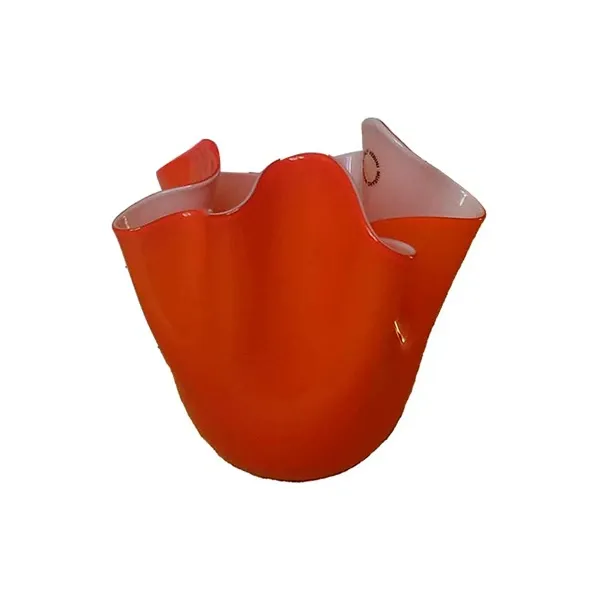 Iconic handkerchief vase in Murano glass (orange), Venini image