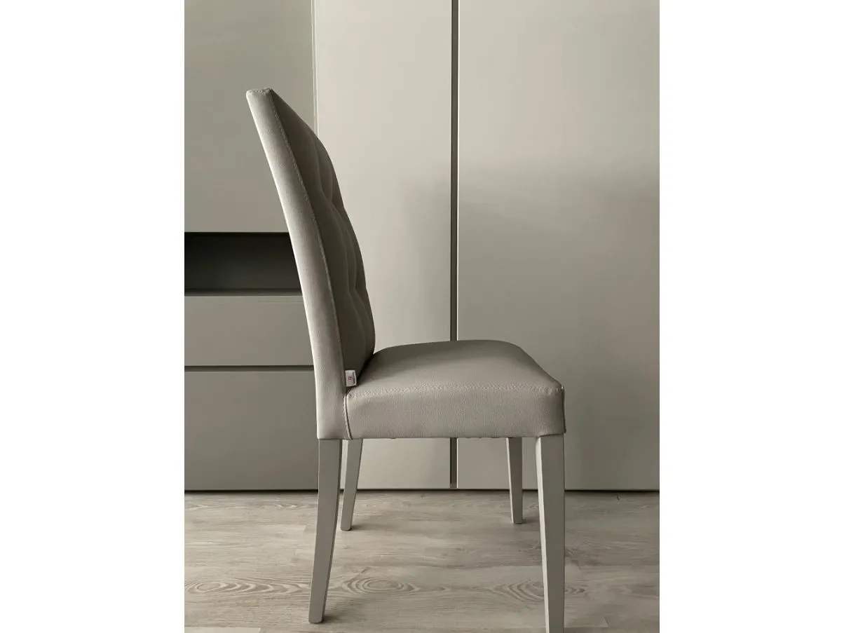 Set of 4 chairs in gray eco-leather, Zamagna 3