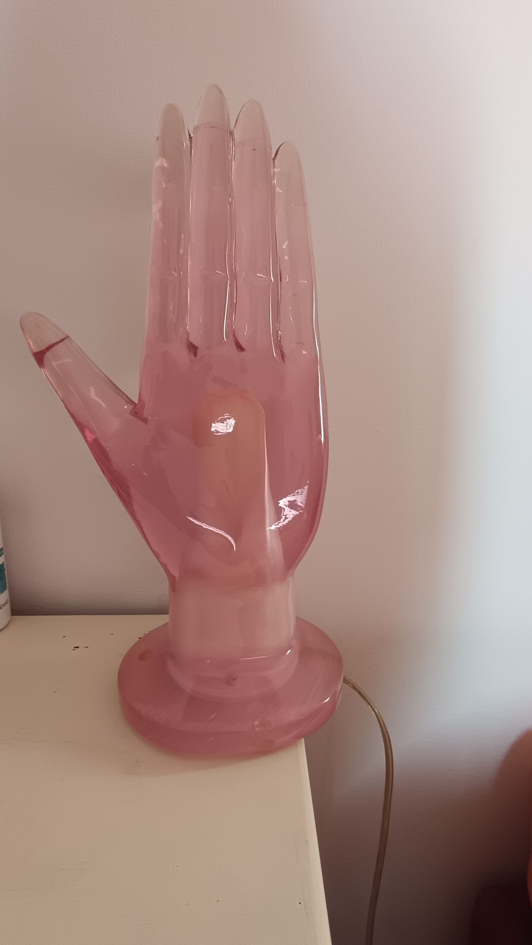 Lampada da tavolo in plexiglass rosa di Luigi Serafini (anni '90) Main