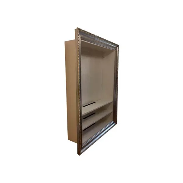 Libreria porta TV in legno (bianco e argento), CorteZari 