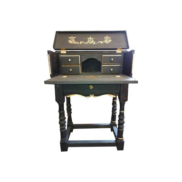 Flap desk in black and gold wood, Merlin image