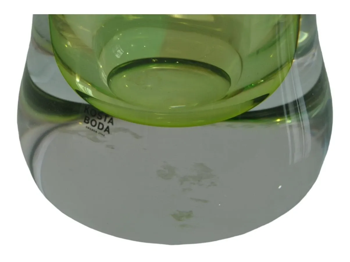 Green glass vase, Kosta Boda 6