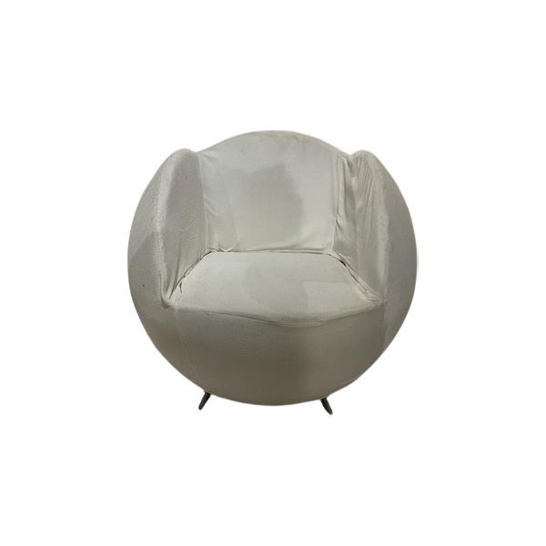 Palla armchair in white fabric, Fox image