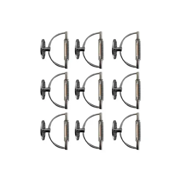 Set of 9 wall lamps in chromed metal and glass, Cini & Nils image