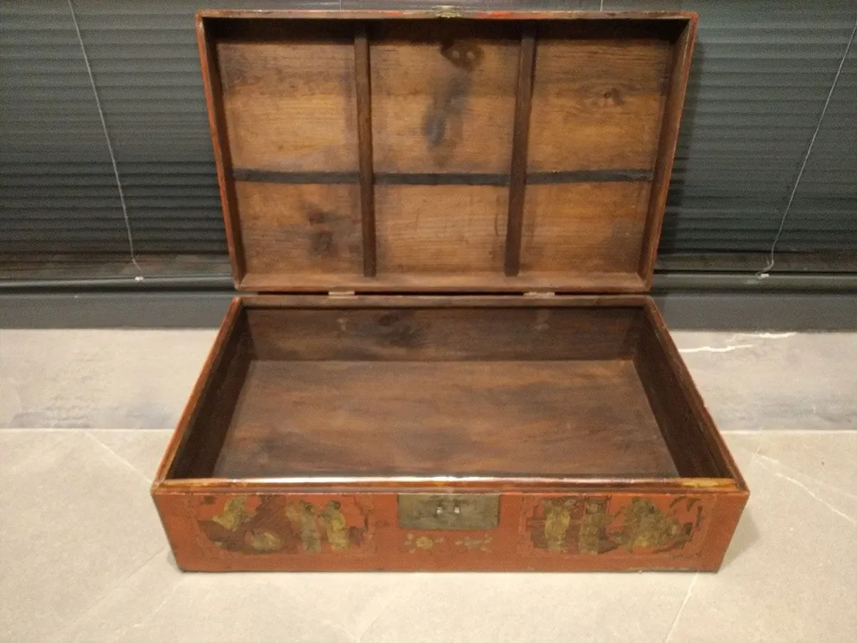 Baule contenitore cinese legno abete (rosso), Antiqua Trade 4