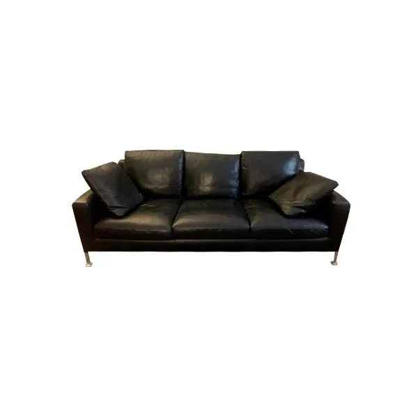 Harry 3-seater sofa in leather (black), B&B Italia image