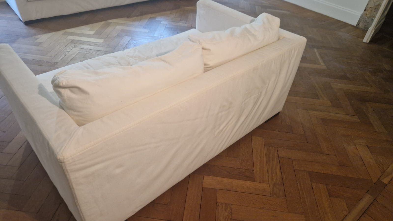 Canapé 2 places Belmon en tissu (blanc) Details