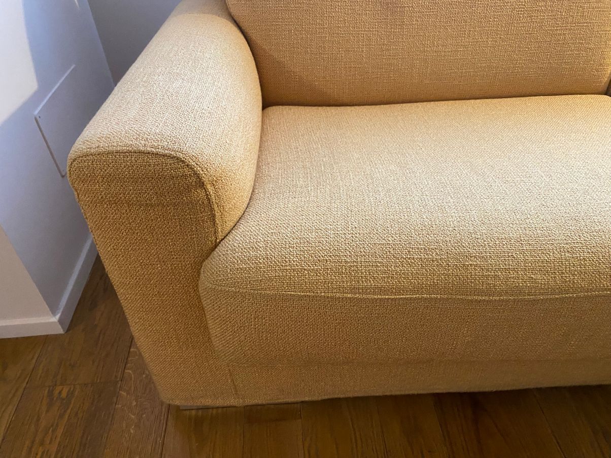Divano letto 3 posti con chaise longue in tessuto Defects