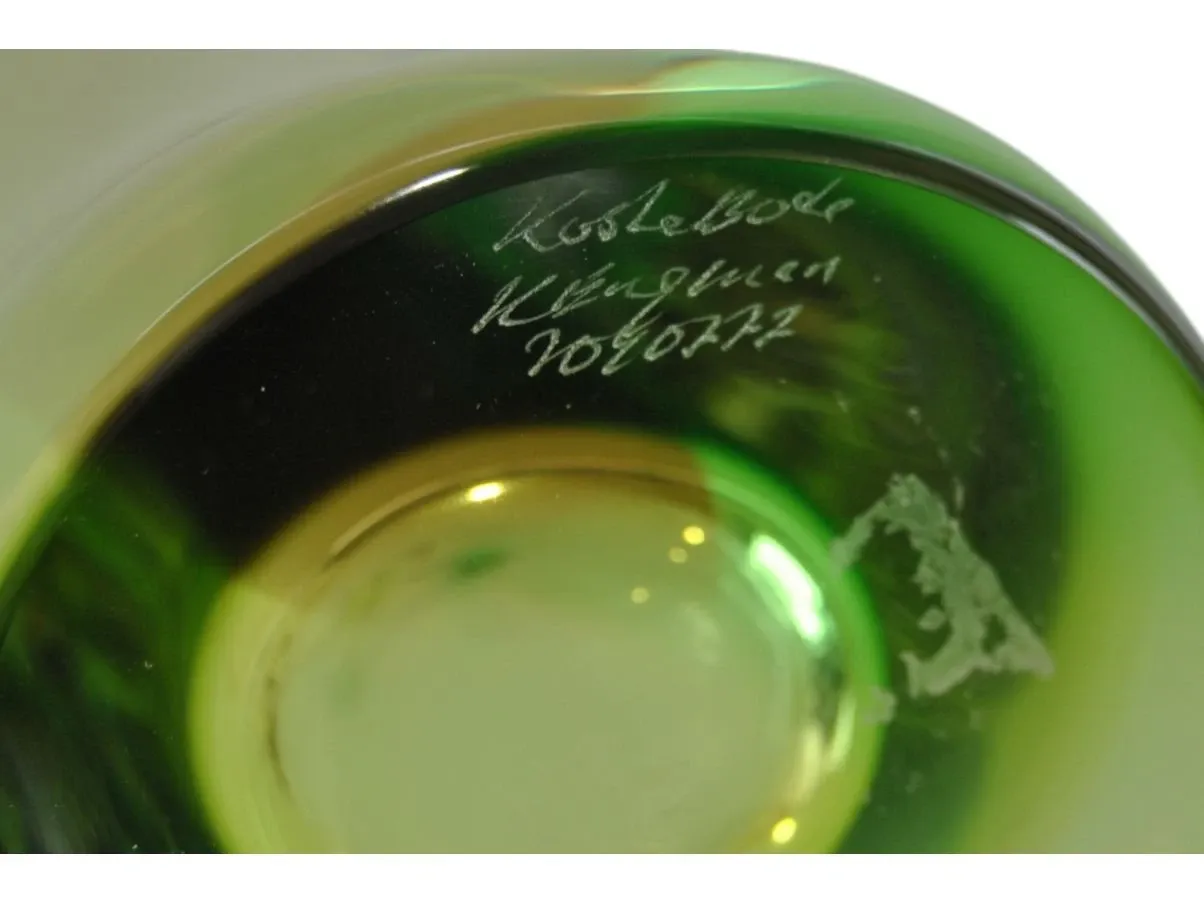 Green glass vase, Kosta Boda 5